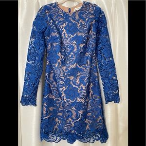 Dress the Population long sleeve lace dress.